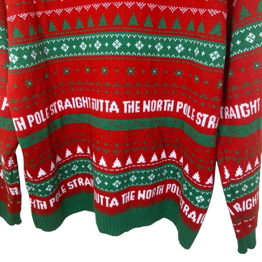 Rudolph the Red Nosed Reindeer Christmas Sweater 2XL Straight Outta North Pole - Picture 8 of 14